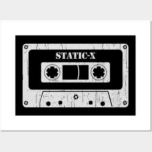 Static X - Vintage Cassette White Posters and Art